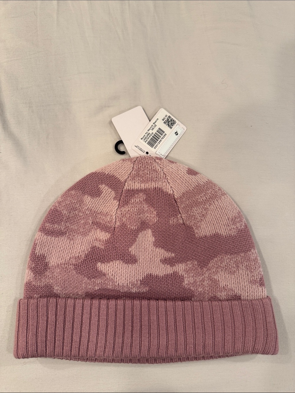 lululemon athletica  Pink Camo Folded Cuff Beanie